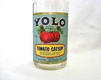 Rare Yolo Tomato Catsup / Ketchup Bottle California Conserving c. 1940