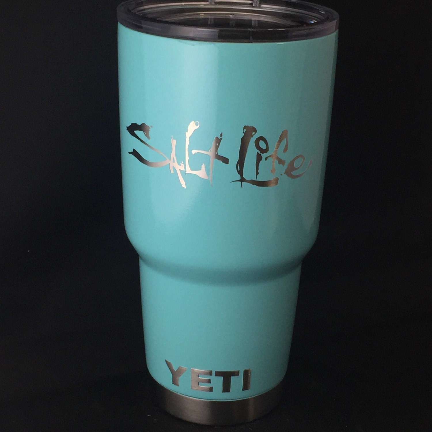 Sea Foam Tiffany Blue Powder Coated Yeti by SmallBatchCustoms