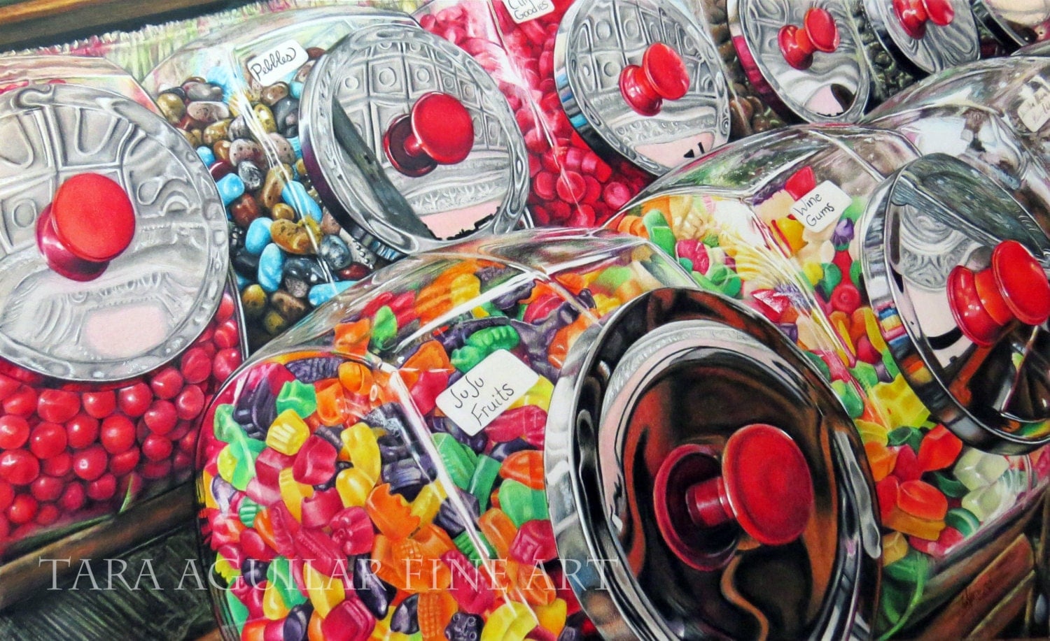 Colored Pencil Candy Art Print Colorful Candy Art Print Fine