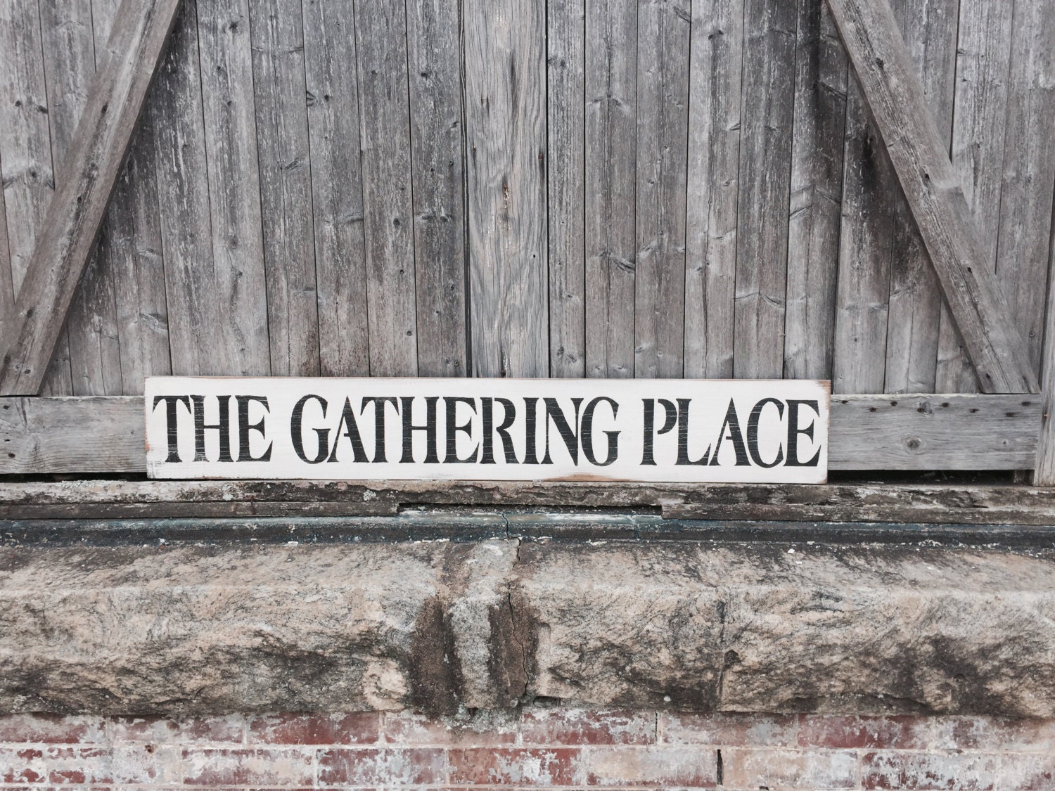 Rustic Wood Sign The Gathering PLace 4 Feet