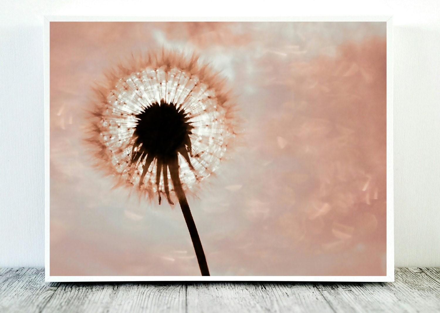 Pink Dandelion Print Dandelion Pink Art Pink Wall by CristylClear