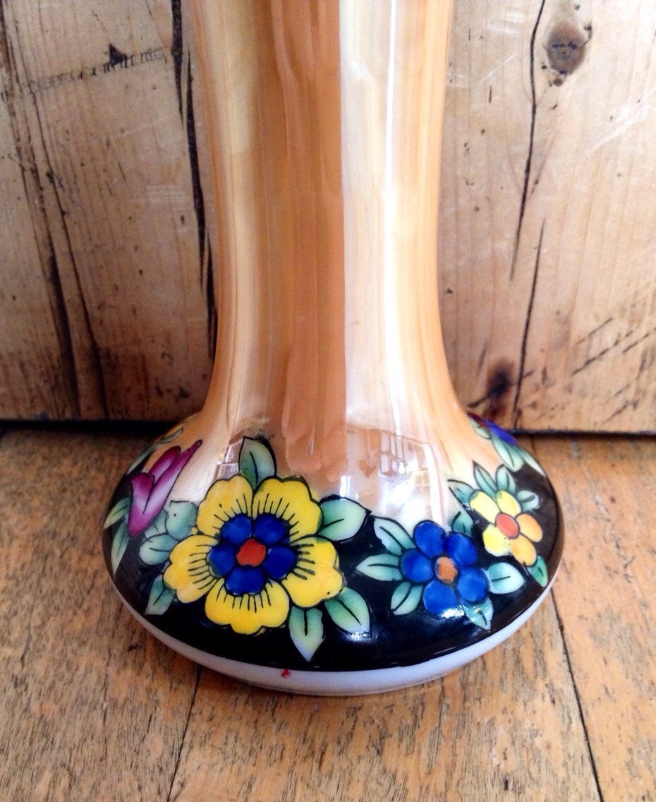 Vintage handpainted Noritake lusterware vase made in Japan