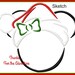 Christmas Santa Minnie Mouse Sketch Digital Embroidery Machine Applique Design File 4x4 5x7 6x10