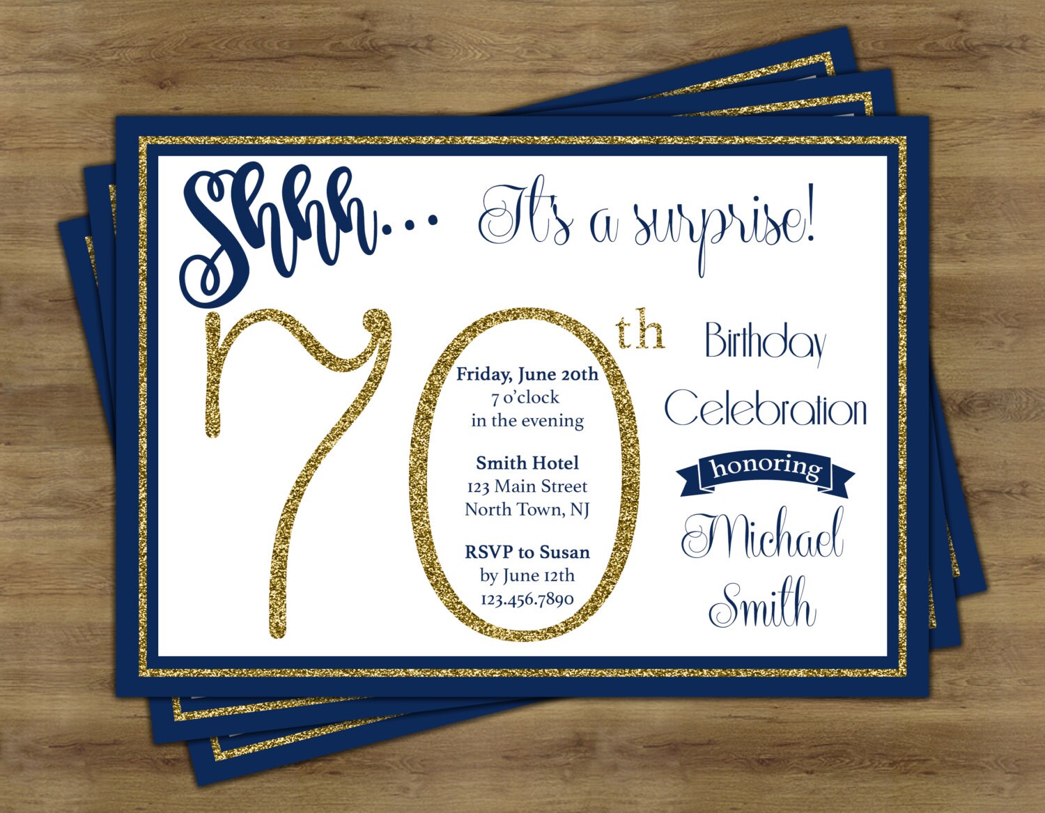 Surprise 70th Birthday Invitation Surprise Birthday