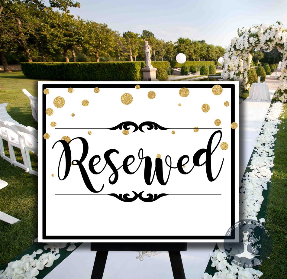 Reserved Printable Wedding Sign Reserved Seating Print