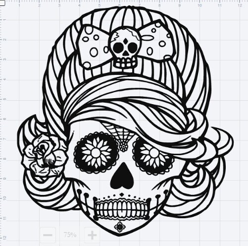 Download Female Sugar Skull Design SVG EPS DXF Studio 3 Cut File ...