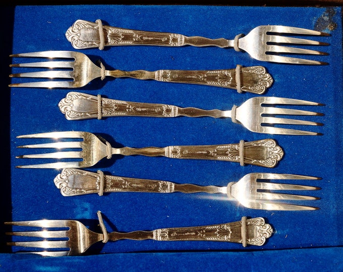 Vintage set of tableware spoons forks- Soviet dishes box 6 forks 6 spoons- rare wedding gift- serving cutlery set 70s USSR- Christmas gift