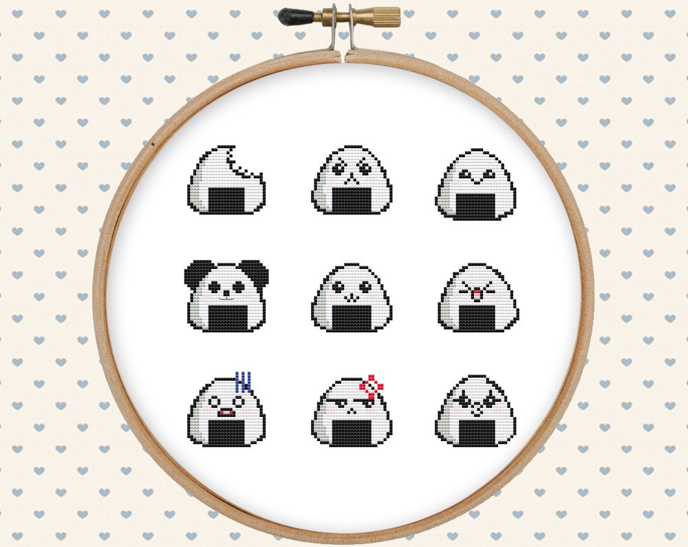 Kawaii cross stitch pattern pdf instant download modern