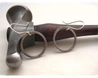 Sterling Silver hammered hoop earrings