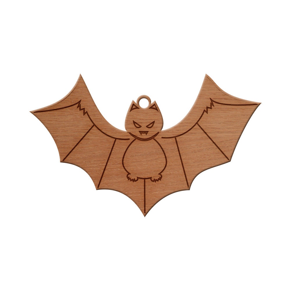 Bat Wooden Christmas Ornament Finished Wood Cut Out Heirloom