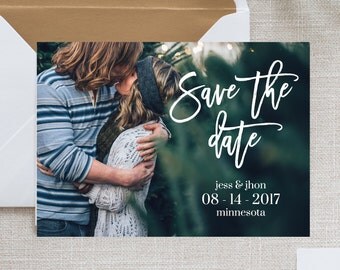 Save the date, printable save the date, save the date template, calligraphy save the date, postcard save the date, printable card, wedding