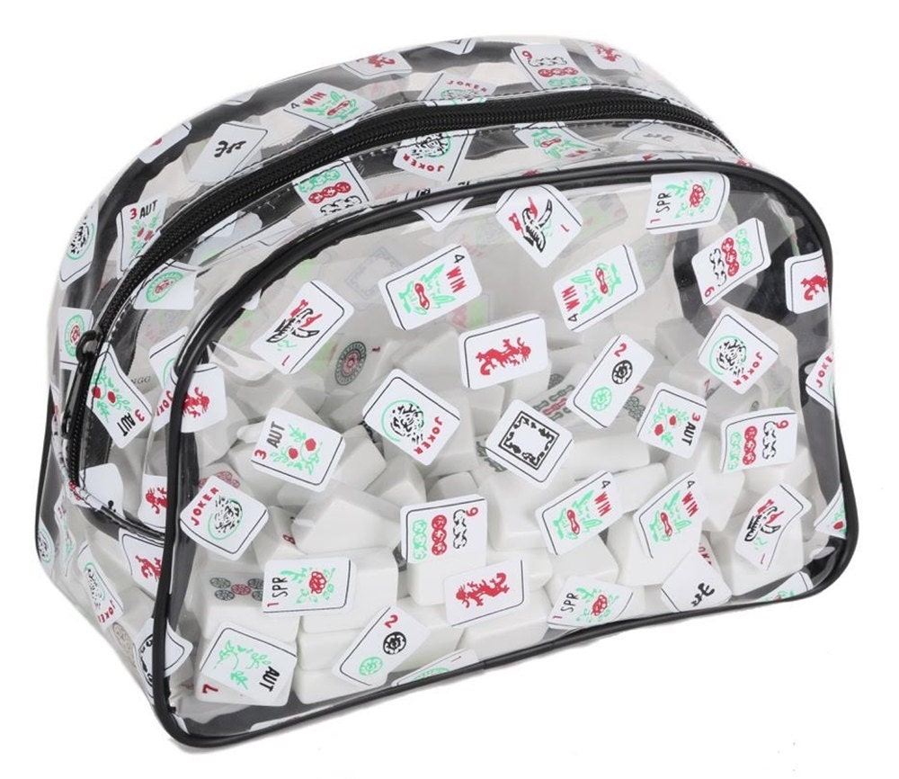 Mah Jongg Zippered Tile Bag for Cosmetics or Mahjong Tiles