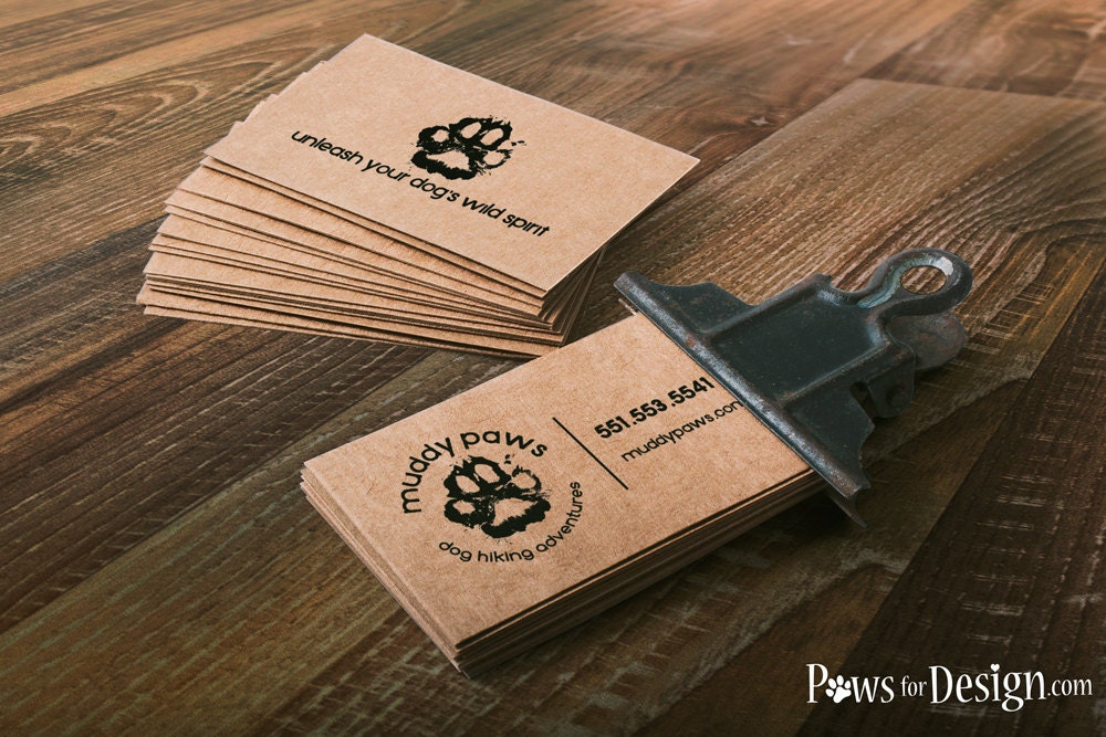 Rustic Dog Business Cards Dog Walkers Dog Hikers Dog