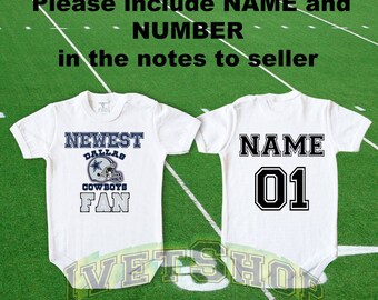 Dallas Cowboys Newest Fan Baby body Vests Bodysuit Funny Baby Child One Piece boy girl's Clothing girl Kid's t-shirt Top Toddler