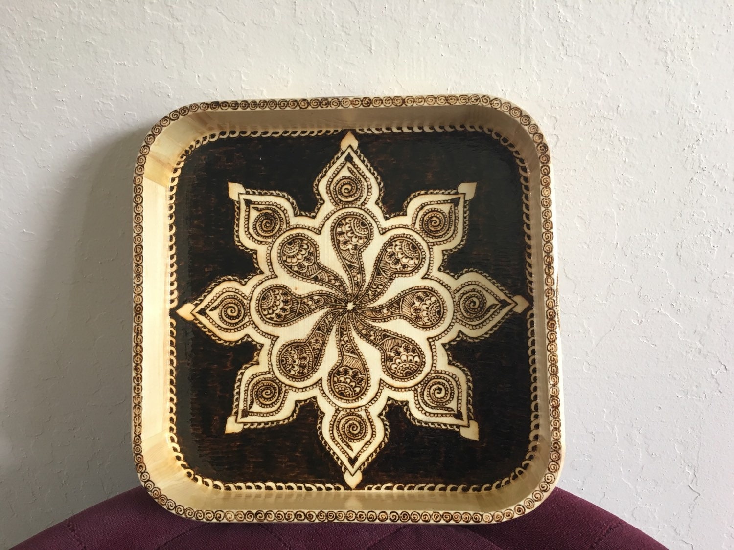 Wooden Tray by HennaonwoodDesigns on Etsy