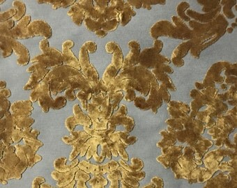 Upholstery Fabric - Florence Palace - Antique Gold -Burnout Velvet Fabric Damask Pattern Upholstery Fabric by the Yard-Available in 9 Colors