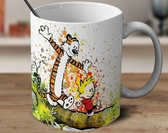Calvin and Hobbes Mug, Calvin and Hobbes Art,Cartoon mug, Anime Coffee Mug, Color Changing Mug