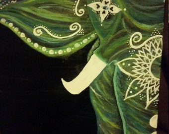 Items similar to Acrylic Elephant Painting "Removing Obstacles" 10x10