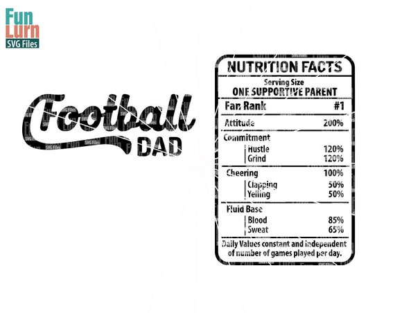 Download Football Dad Nutrition Facts SVG Football Dad Digital
