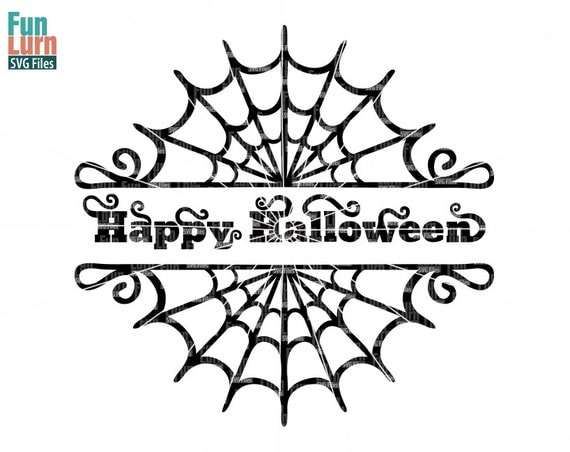 Download Halloween Spiderweb Split Monogram SVG Happy Halloween SVG