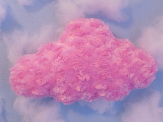 PINK CLOUD PILLOW Very Soft Pink Fluffy Faux Fur Cloud