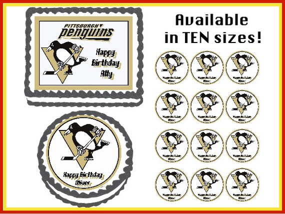 Pittsburgh Penguins Edible Birthday Cake Cupcake by Stickerfinds