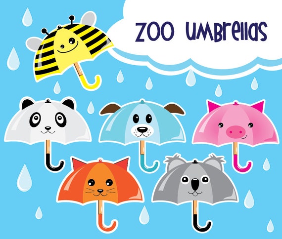 50% OFF SALE, Umbrella clipart, animal umbrella clipart, spring clipart ...