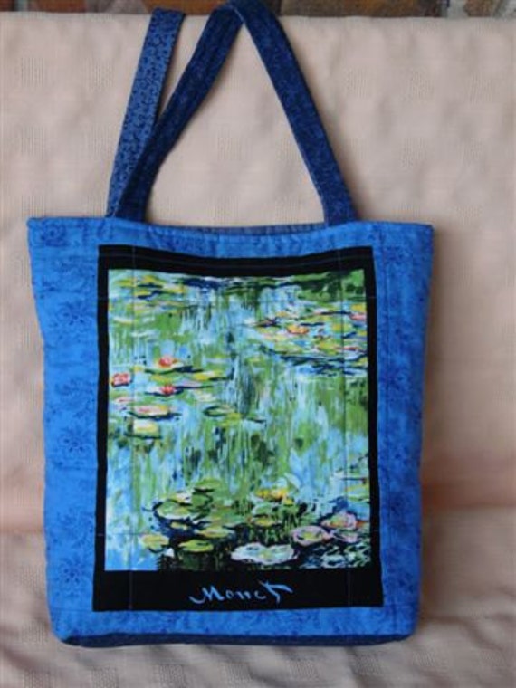 Monet Water Lilies Quilted Tote Bag