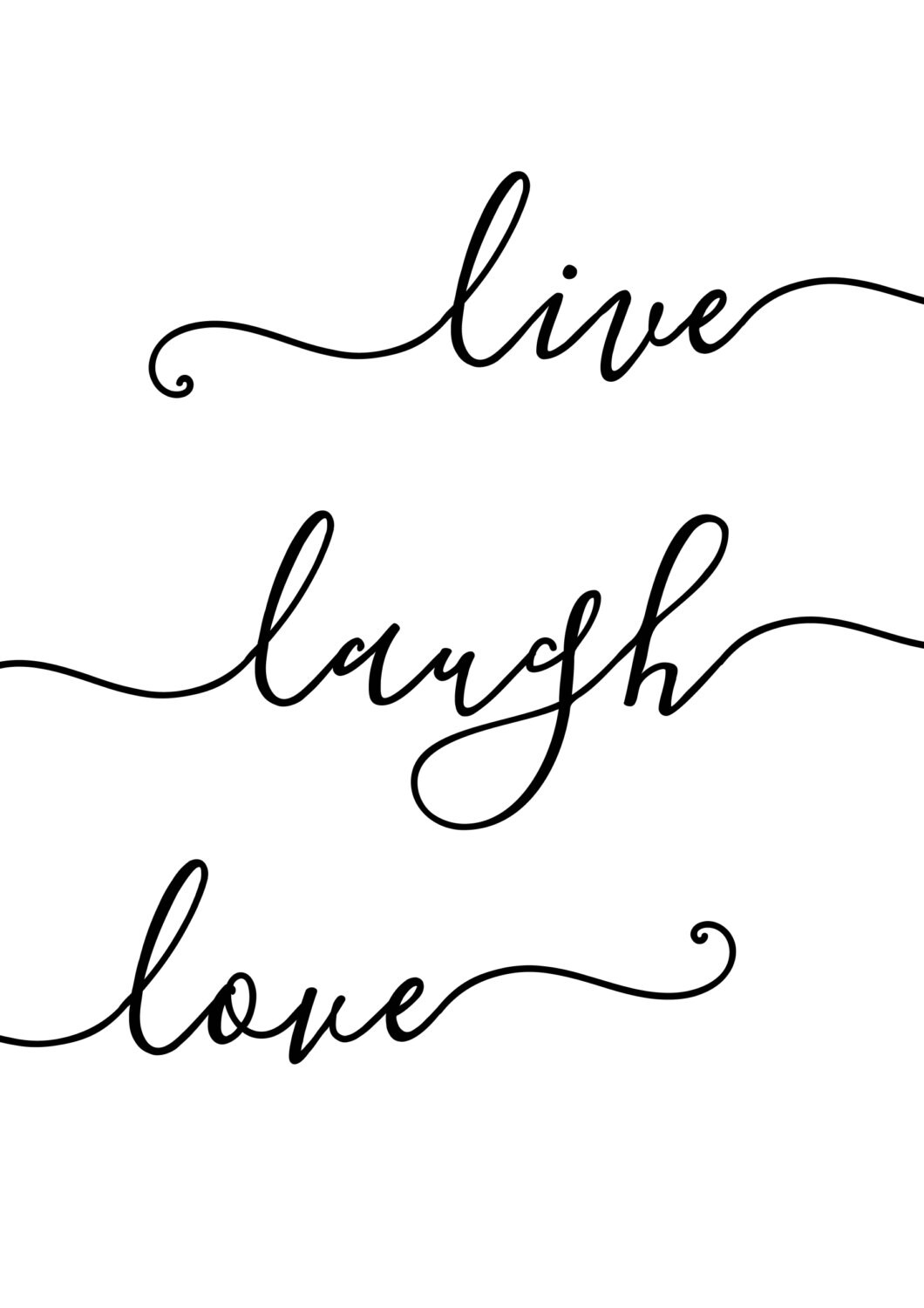 live laugh love classic word art a3 printable file