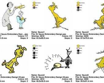 Package 20 Dr Seuss Embroidery Designs