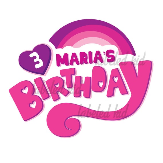 Personalized My Little Pony Logo for Birthdays transfer ons