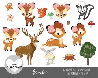 COD03-50% OFF SALE Bambi clipart-Bambi Digital Clip Art-Forest Clipart-Disney clipart-deer clipart-bambi stickers-bambi cute cliparts-png