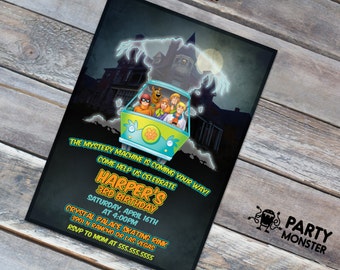 Scooby Doo Birthday Invitation, Scooby Doo Party, DIY, Scooby-Doo Invite, Scooby Doo 5x7"