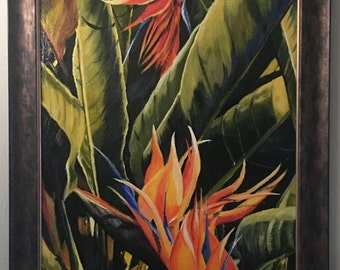 Birds of Paradise Acrylic Painting