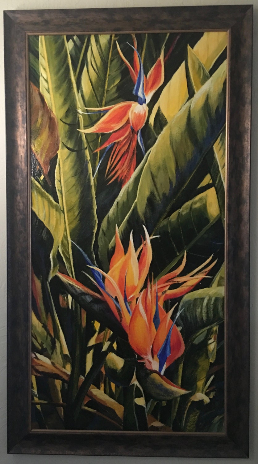 Birds of Paradise Acrylic Painting