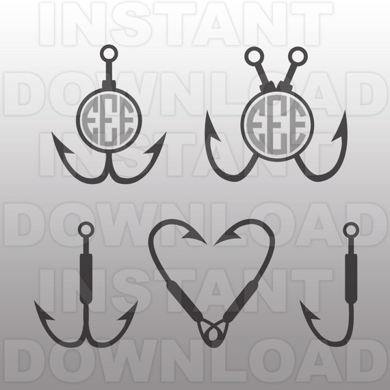 Download Fishing SVG FileFish Hooks SVGFishing Monogram SVG