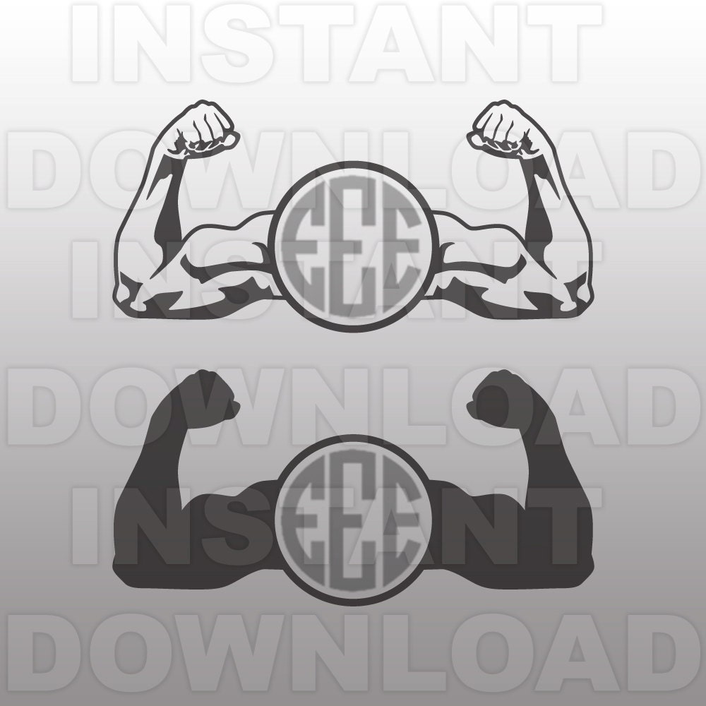 Muscles SVG fileWorkout Monogram SVGGym SVG file-Cutting