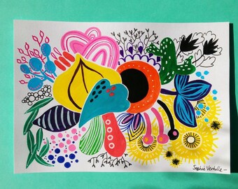 Floral - abstract - originale - abstract paint