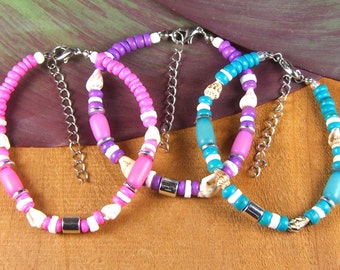 Items similar to Zebra Seashell Multi-use String Jewelry - Anklet ...