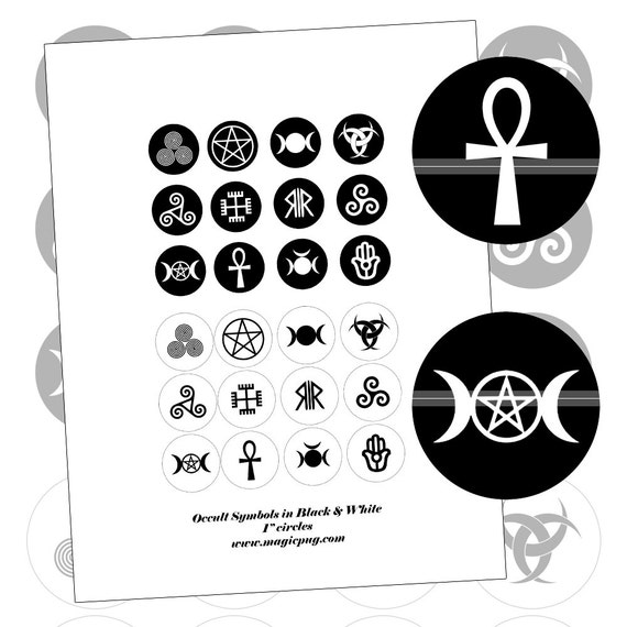 Occult Symbols in Black and White 25mm 1