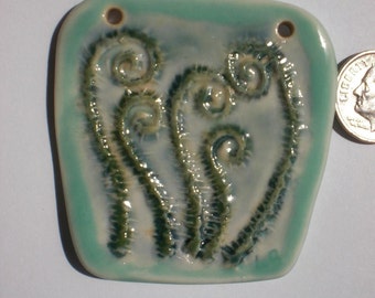 Porcelain Fiddlehead Fern Pendant Statement Piece