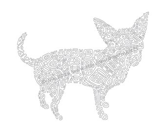 Chihuahua coloring | Etsy