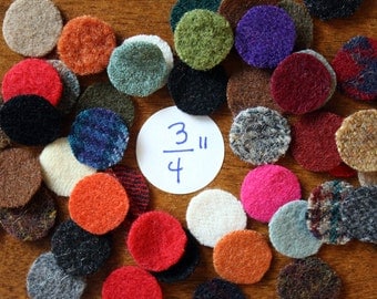 Felted Wool Circles -- 50 Wool Pennies -- 3/4-inch