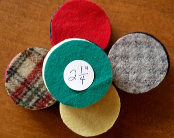 50 - 2-1/4 inch - Felted Wool Circles