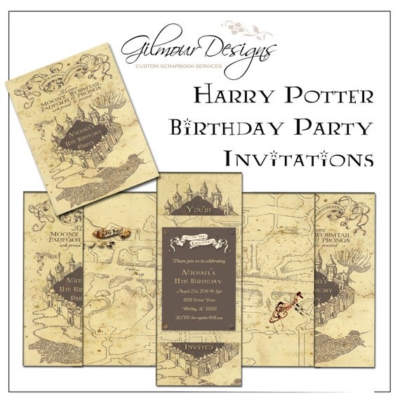 Harry Potter Marauders Map Invitations 4