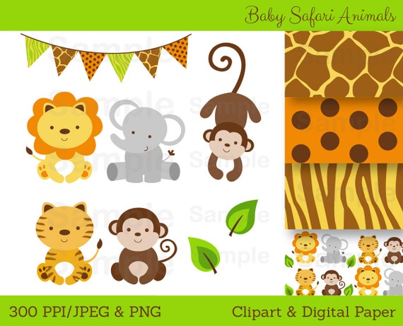 safari jungle animals cute digital clipart - photo #47