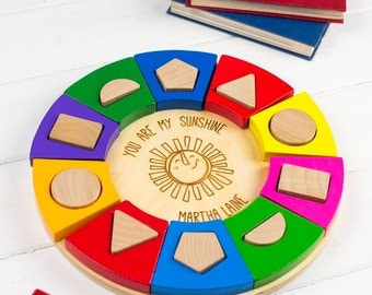 Colourful Circle Shape Sorter - Personalised Toddler Gift - Personalised Toys - Personalized Toy - Personalized Baby Toy