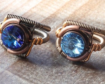 Steampunk Jewelry - 2 Rings - CatherinetteRings 8th anniversary special (Custom size available - see description)