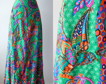 Malbe skirt | vintage 60s skirt | Novelty print 60s skirt