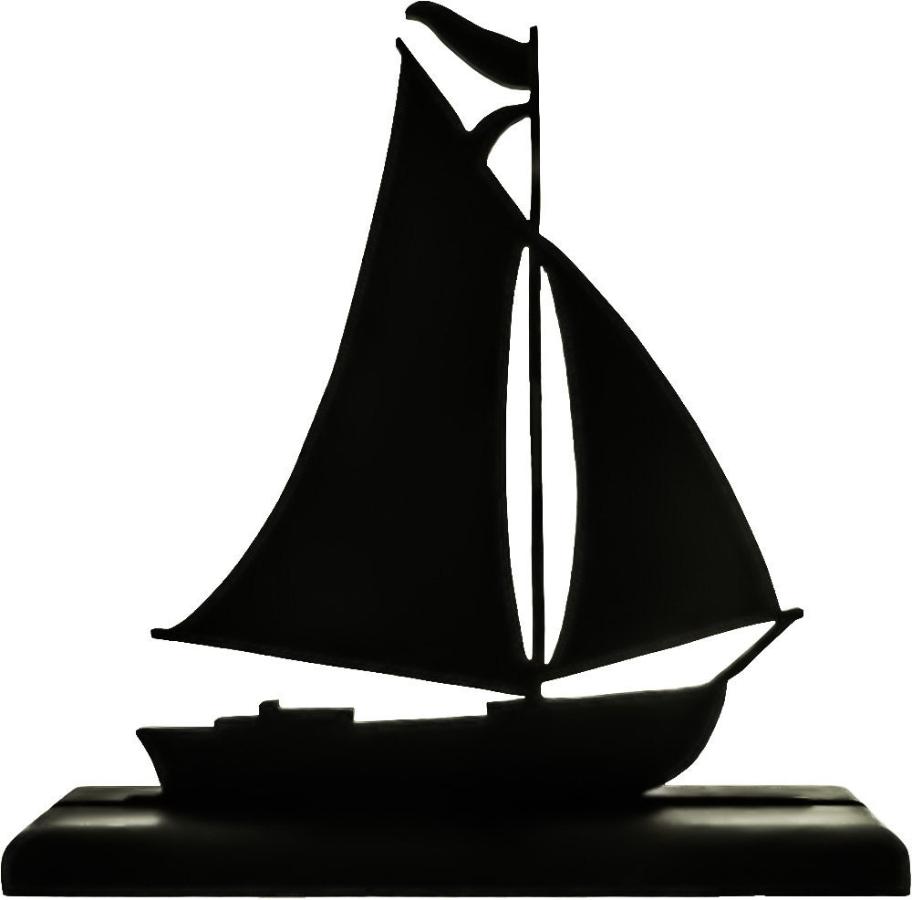 A Pleasure Sailing Boat Handmade Wood Display Silhouettes